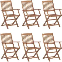 vidaXL Tuinstoelen 6 st inklapbaar met kussens massief acaciahout