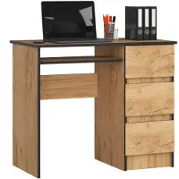 Akord Bureau Rechts A-6 / Computerbureau / Computer Tafel / Bureautafel Rechts / Craft Eik / 90 x 77 x 50 cm