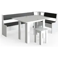 Vicco Roman Hoekbank set – 210 x 120 cm met tafel Wit