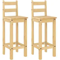 Syfax Barstoelen 2 st massief grenenhout