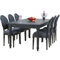 Ebuy24 Mozart zwarte eettafel met 6 zwarte stoelen Rococo.