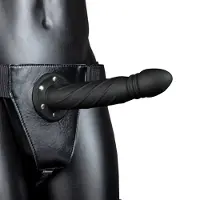 Ouch! Ouch - Holle Strap-on dildo gedraaid 20 cm - Zwart