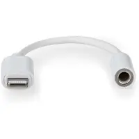 Nedis 8-pins Lightning naar 3,5mm Jack audio adapter / wit - 0,10 meter