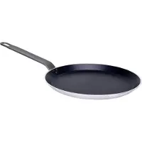YATO Professionele crêpepan Ø260mm in Gastro kwaliteit aluminium met teflon coating, Pan + steelpan, Grijs, Zwart