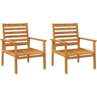 vidaXL Tuinfauteuil 2 stuks 66,5 x 65 x 81 cm massief acaciahout