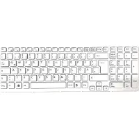 T-ProTek Wit toetsenbord met zilveren rand, zonder achtergrondverlichting, versie 2, compatibel met Sony Vaio SVE-17