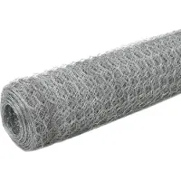 vidaXL Kippengaas 25x1,5 m gegalvaniseerd staal zilverkleurig