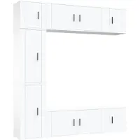 Syfax 7-delige Tv-meubelset bewerkt hout wit