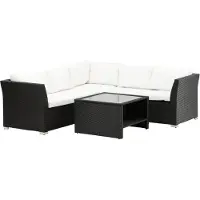 Ebuy24 Haiti loungeset 2 delen wit,zwart.