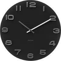 Karlsson Klok Vintage Black Round Glass 35 cm