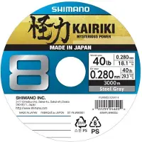 Shimano Fishing Kairiki 8 Braided Line 3000 M Grijs 0.280 mm