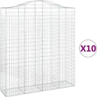 vidaXL Schanskorven 10 st gewelfd 200x50x220/240 cm ijzer