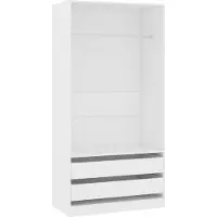 Syfax Kledingkast 100x50x200 cm bewerkt hout wit