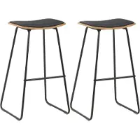 Syfax Barstoelen 2 st kunstleer zwart