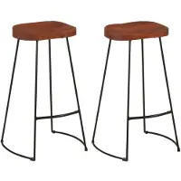 Syfax Barkrukken 2 st Gavin 50x40x78 cm massief mangohout