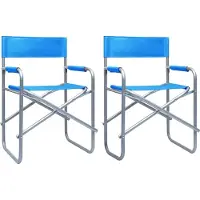 Syfax Regisseursstoelen 2 st staal blauw