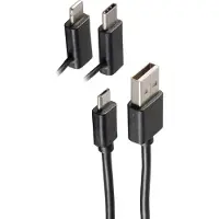 Shiverpeaks BS14-15025 USB-kabel USB 2.0 1 m USB A Micro-USB B Zwart