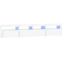 Syfax Tv-meubel met LED-verlichting 210x35x40 cm wit