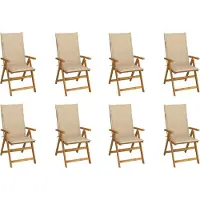 Syfax Inklapbare stoelen 8 st met kussens massief acaciahout