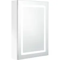 Syfax Badkamerkast met spiegel en LED 50x13x70 cm glanzend wit