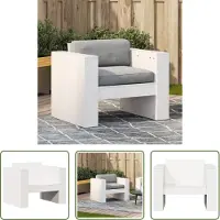 The Living Store Houten Tuinbank - Tuinbank - Tuinbank 79x60x62 cm massief grenenhout wit - Grenenhouten Tuinbank - Witte Tuinbank - Lounge Bank