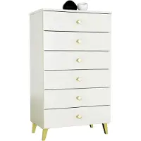 Akord Nachtkastje MOBI Kasjmier met 6 Lades / Furniture Factory / Kasjmierkleur met Gouden Handvatten / 60 x 104 x 37 cm