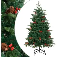 Syfax Kunstkerstboom met scharnieren dennenappels en bessen 150 cm
