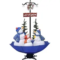 Syfax Kerstboom sneeuwend met paraplubasis 170 cm PVC blauw