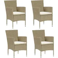 Syfax Tuinstoelen 4 st poly rattan beige