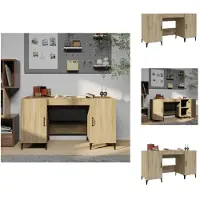 vidaXL Bureau, Sonoma-eikenhout, 140x50x75 cm, houtvezel - Bureaus