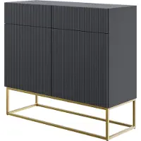 Selsey Dressoir Vesper 2 deurs 2 lades | NADUVI Collection spaanplaat zwart 100x90x38 cm dressoirs | NADUVI