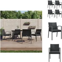 vidaXL Tuinstoel PE-rattan - 56.5 x 57 x 83 cm - zwart - Tuinstoel