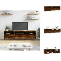 vidaXL TV-meubel Gerookt Eiken - 150 x 30 x 44.5 cm - Ruimtebesparend en Stabiel - Kast