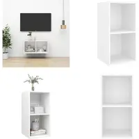 vidaXL Tv-wandmeubel 37x37x72 cm bewerkt hout wit - Tv-kast - Tv-kasten - Televisiekast - Televisiekasten