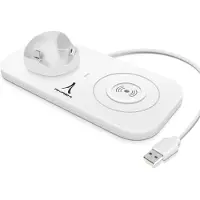 Altadif Universeel Oplaadstation 4-in-1 USB-C/Lightning/Micro-USB/QI Wit