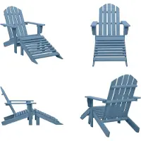 vidaXL Adirondack tuinstoel met voetsteun, massief grenenhout, blauw - Tuinstoel - Tuinstoelen - Tuinstoel met voetsteun