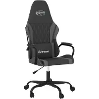 vidaXL Gamestoel kunstleer zwart en grijs