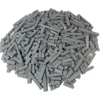 LEGO blokjes 1x1, 1x2, 1x3, 1x4, hoge blokjes, lichtgrijs, mix. Nieuw! Aantal: 100 stuks