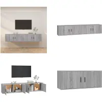 vidaXL Tv-wandmeubels 2 st 100x34-5x40 cm grijs sonoma eikenkleurig - Tv-kast - Tv-kasten - Tv-wandmeubel - Televisiekast