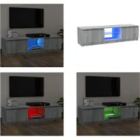vidaXL Tv-meubel met LED-verlichting 120x30x35,5 cm grijs sonoma eiken - Tv-kast - Tv-kasten - Tv-meubel - Tv-meubel Met LED-verlichting