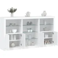 vidaXL Dressoir met LED-verlichting 181,5x37x100 cm wit