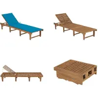 vidaXL Ligbed inklapbaar met kussen massief acaciahout - Ligbed - Ligbedden - Ligstoel - Ligstoelen