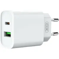 XO Wandlader CE02A, PD 20W, QC 3.0, 18W, 1x USB, 1x USB-C, wit