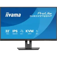 Iiyama XUB3297QSNP-B1 32" IPS-paneel 2560x1440 350cd/m USB-C Dock LAN/95W PD/DP-OUT KVM USB 3x3.2+1xC 1ms