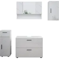 Vicco Badkamermeubel set Irma Wit Hoogglans 4-delig, Model 39586