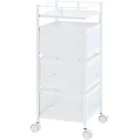 En.casa Keukentrolley Sunndal met 3 manden 64,5x27x27 cm wit