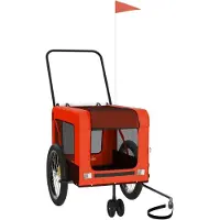 Syfax Hondenfietstrailer oxford stof en ijzer oranje en zwart