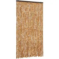 vidaXL Vliegengordijn 100x230 cm chenille okerkleurig en wit