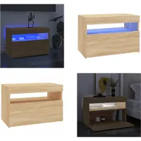 vidaXL Tv-meubel met LED-verlichting 60x35x40 cm sonoma eikenkleurig - Tv-kast - Tv-kasten - Televisiekast - Televisiekasten
