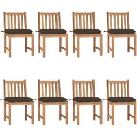 Syfax Tuinstoelen 8 st met kussens massief teakhout